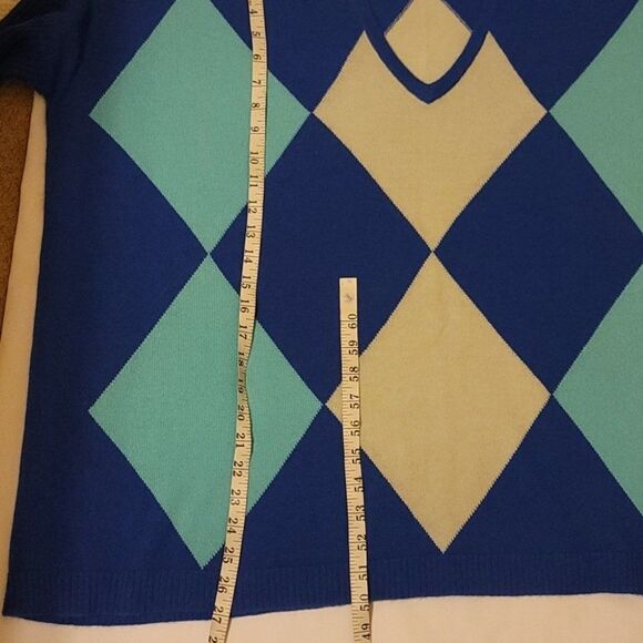 Cullen  cashmere diamond pattern sweater size M/L - Picture 3 of 7
